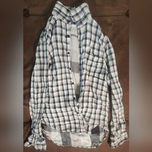 Long sleeves shirt/men/white-gray
